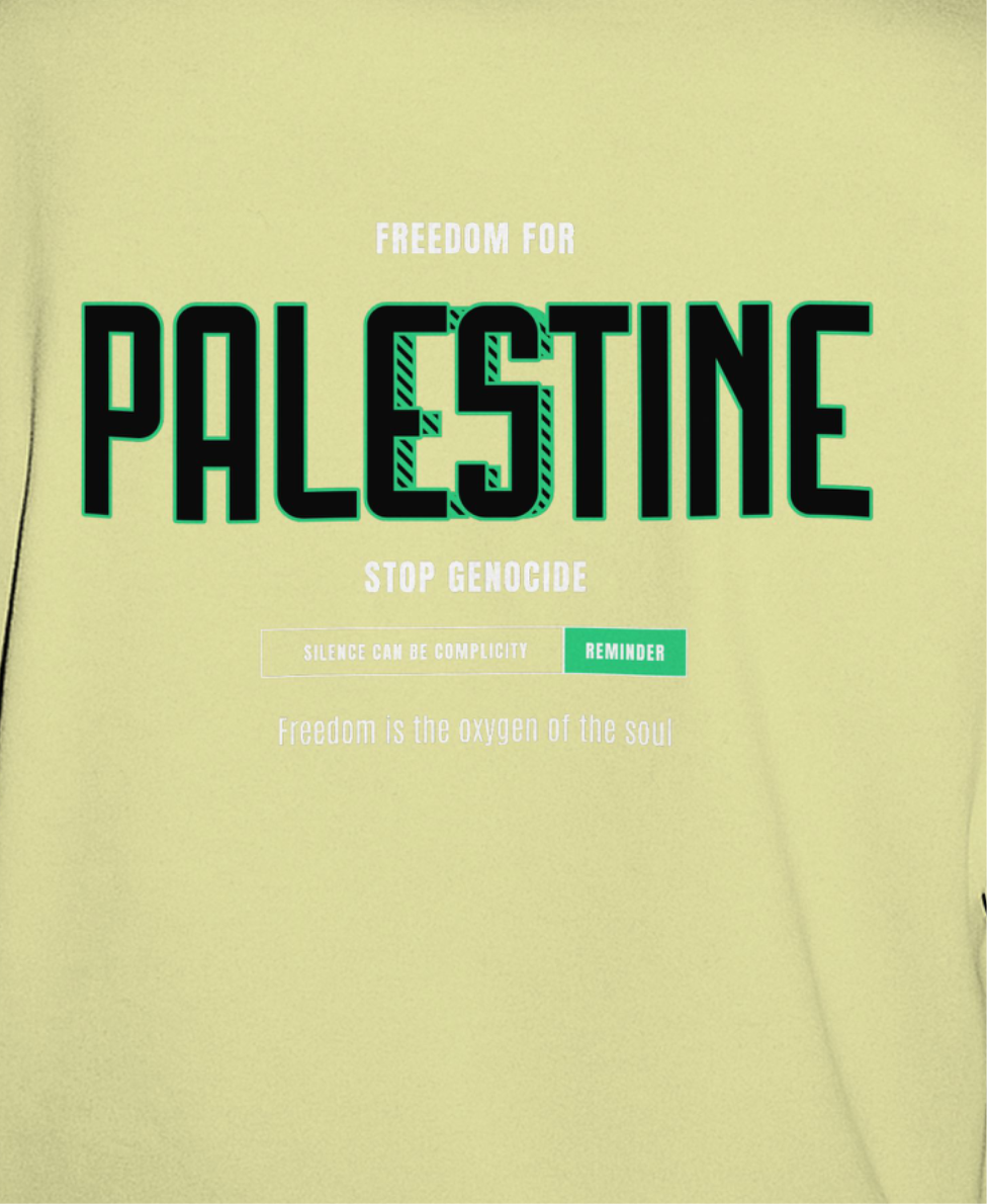 Free for Palestine men’s graphic T-shirt in off white