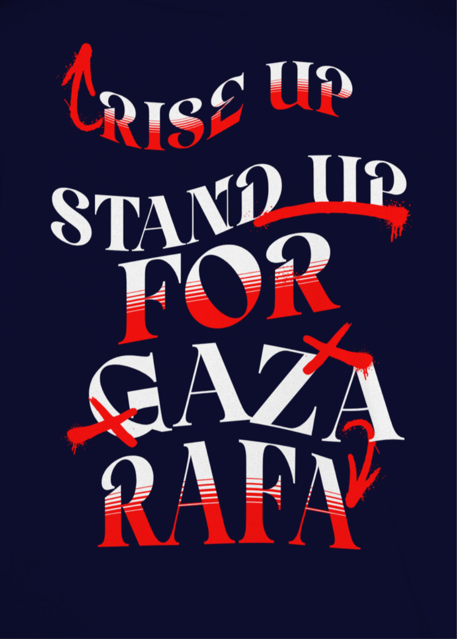 Stand up for Gaza statement tee - navy