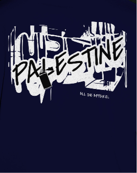 3D Bold Palestine Statement T-Shirt - Navy