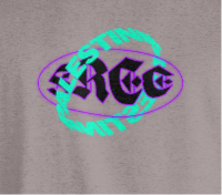 Free Palestine- Distorted Text Graphic Tee in graphite heather (green +Purple)