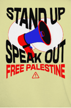 Free Palestine- speak out- statement tee in off white