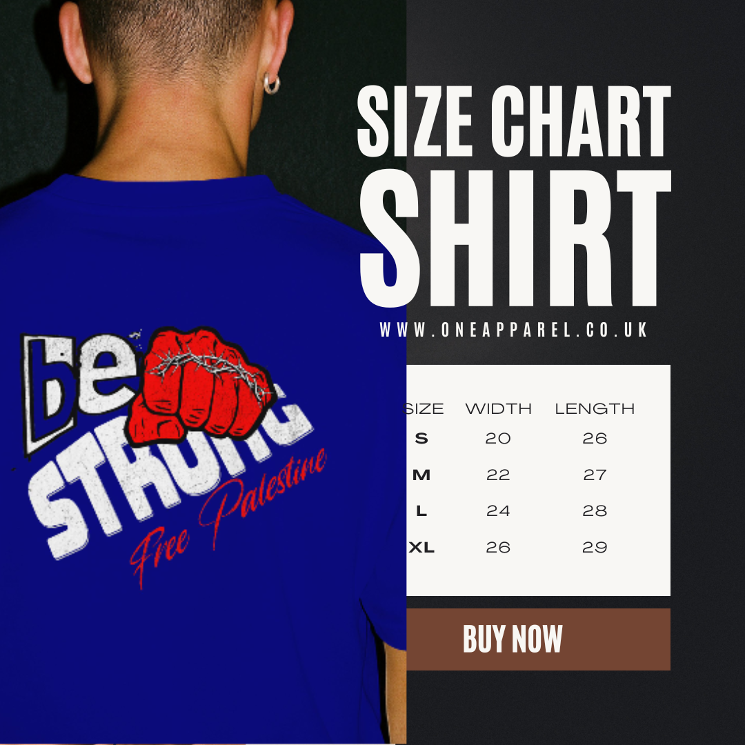 Free Palestine tee shirt in royal blue- with be strong graphic design