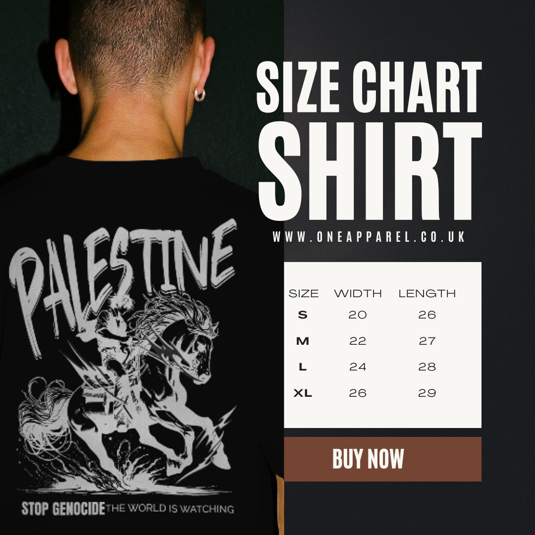 Free Palestine tee in black -with silver horse design