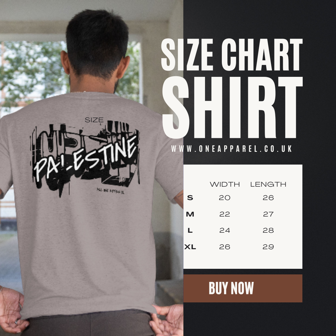 3D Bold Palestine Statement T-Shirt - Graphite Heather