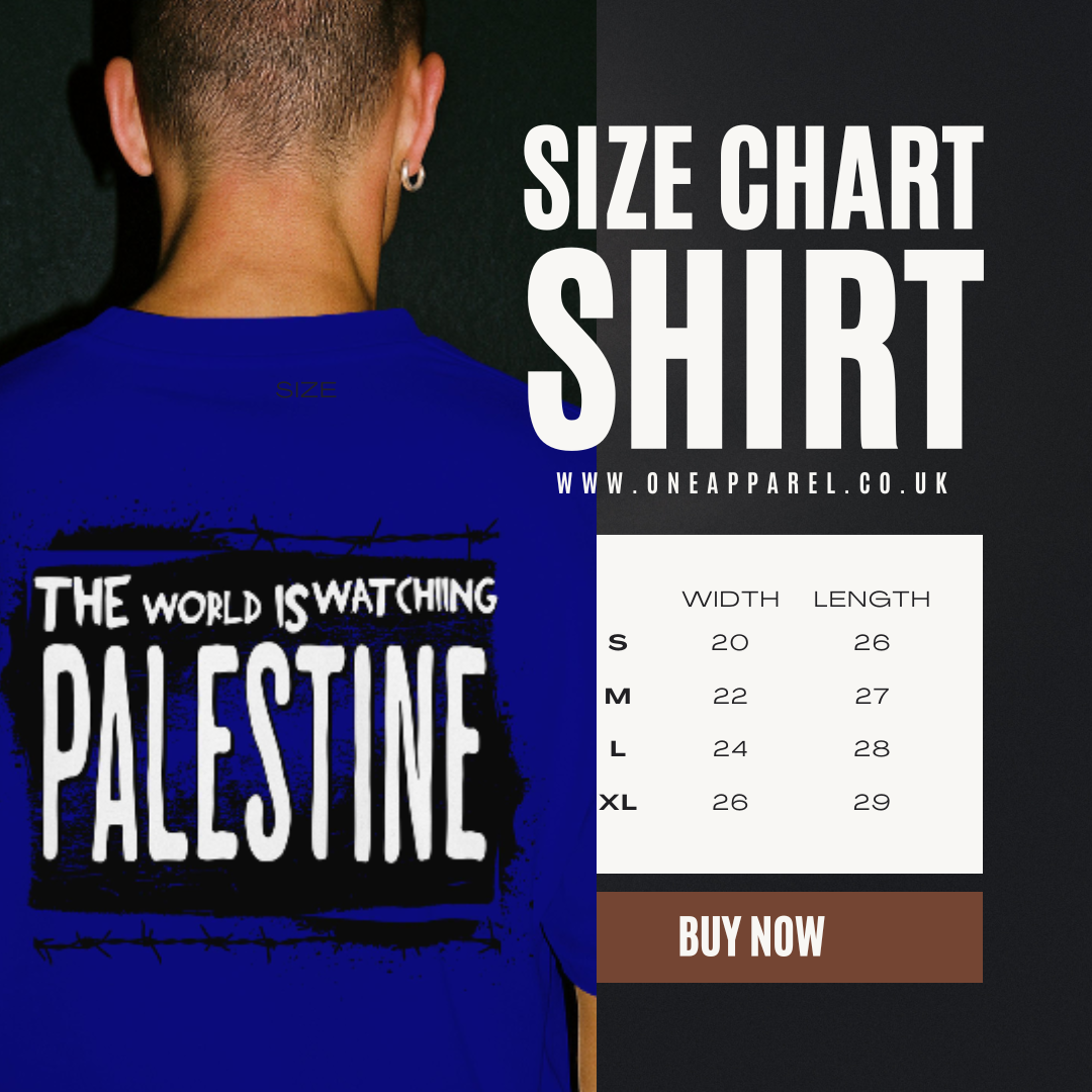 Eyes on Gaza - Statement Graphic tee in royal blue