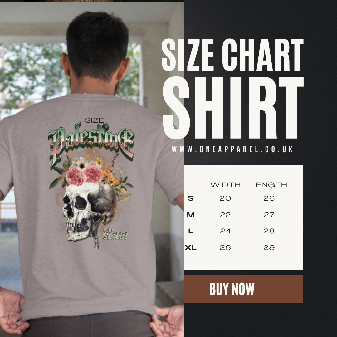 Skull Bloom – Free Palestine Tee in graphite heather