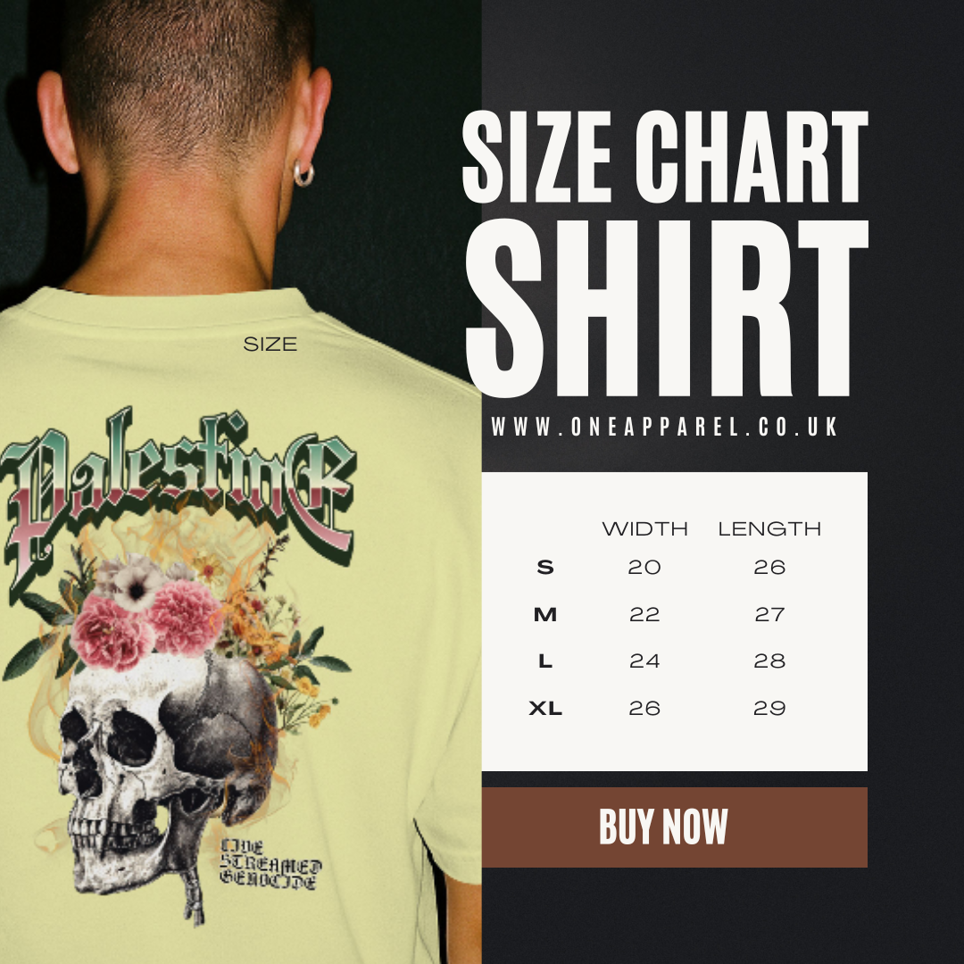 Skull Bloom – Free Palestine Tee in off white