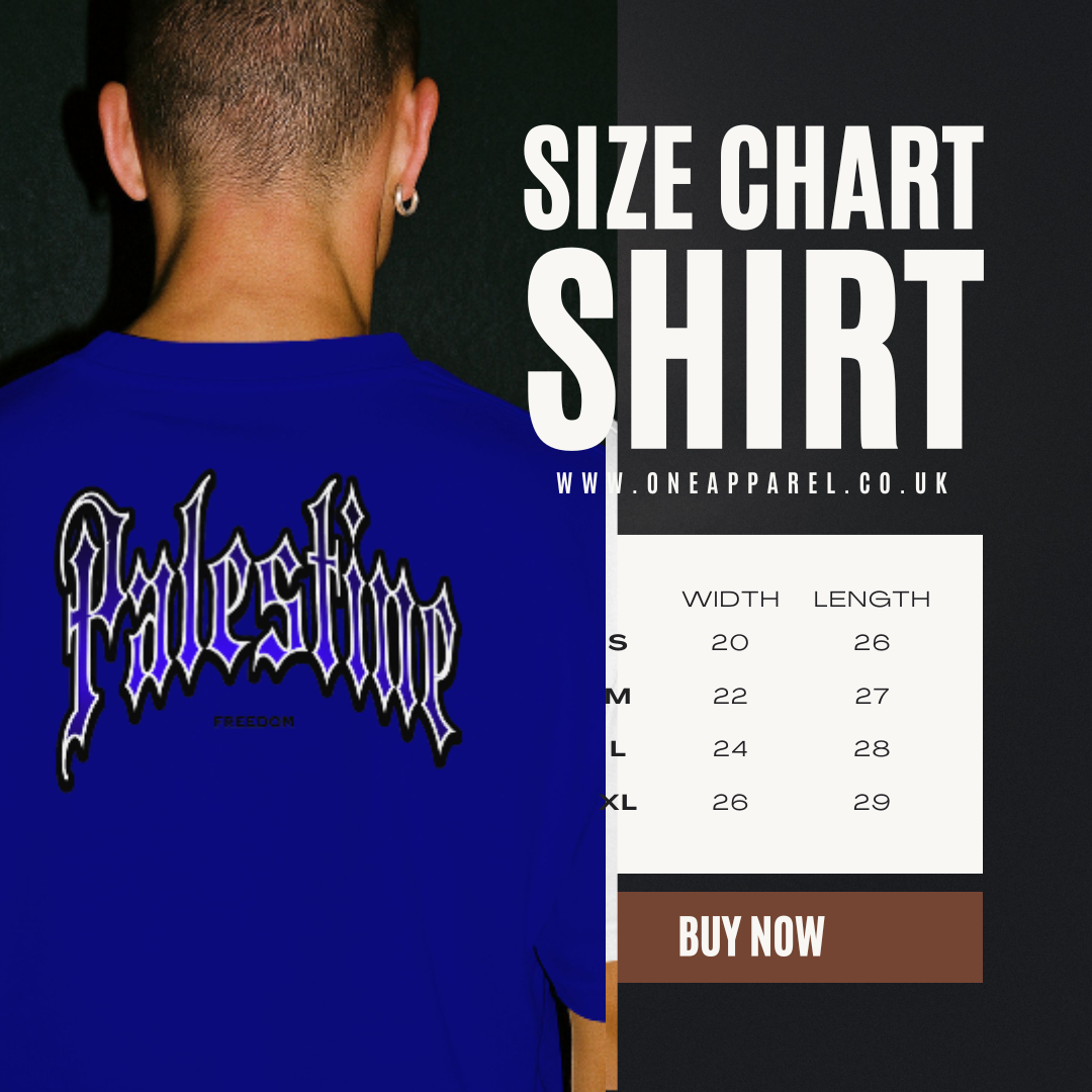 Palestine- Freedom Gothic tee – Royal Blue