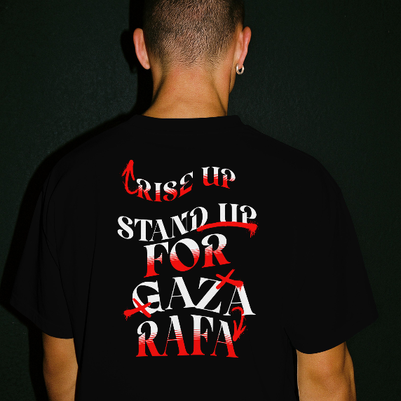 Stand up for Gaza statement tee - black