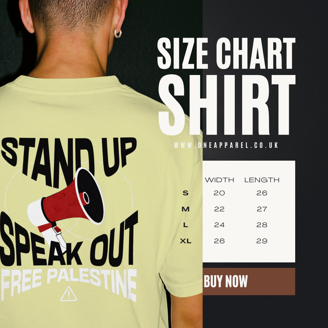 Free Palestine- speak out - statement tee in off white, with black and white text