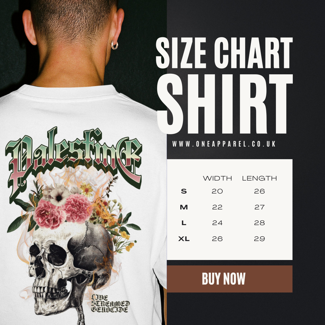 Skull Bloom - Free Palestine tee in white