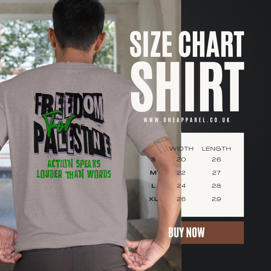 Freedom for Palestine tee in graphite heather with black and green text