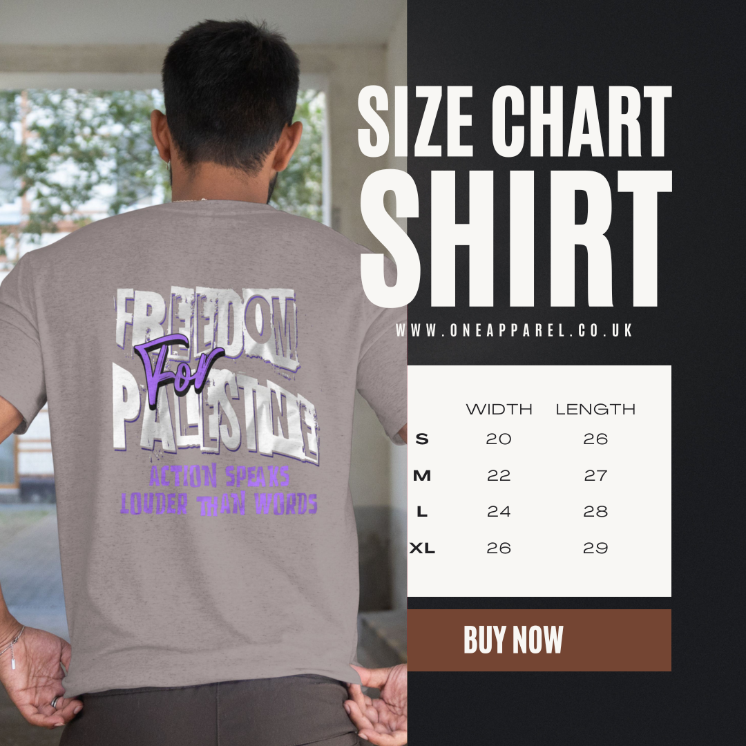 Freedom for Palestine tee in graphite heather with white and purple text