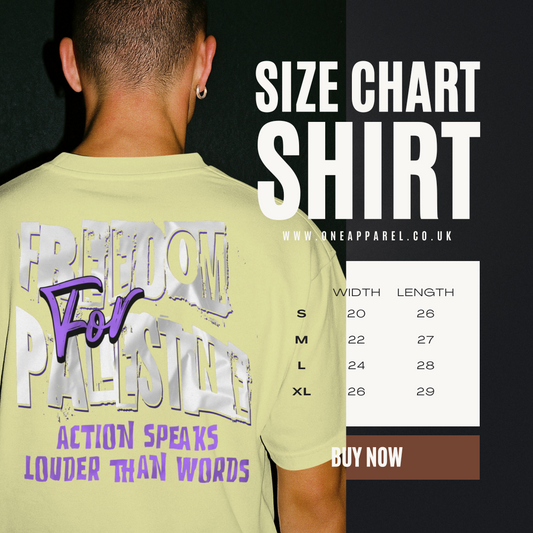 Freedom for Palestine tee in off white with white and purple text
