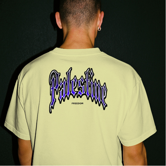 Palestine- Freedom Gothic Tee - Off white