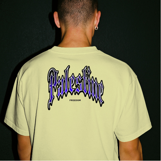 Palestine- Freedom Gothic Tee - Off white