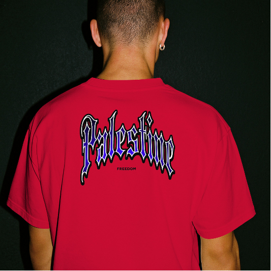 Palestine- Freedom Gothic tee- red
