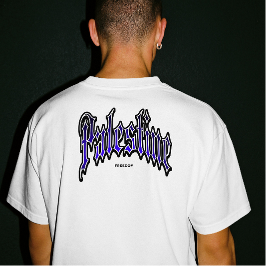 Palestine- Freedom Gothic tee - white