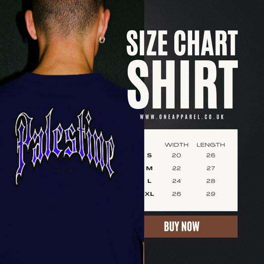 Palestine- Freedom Gothic tee- navy