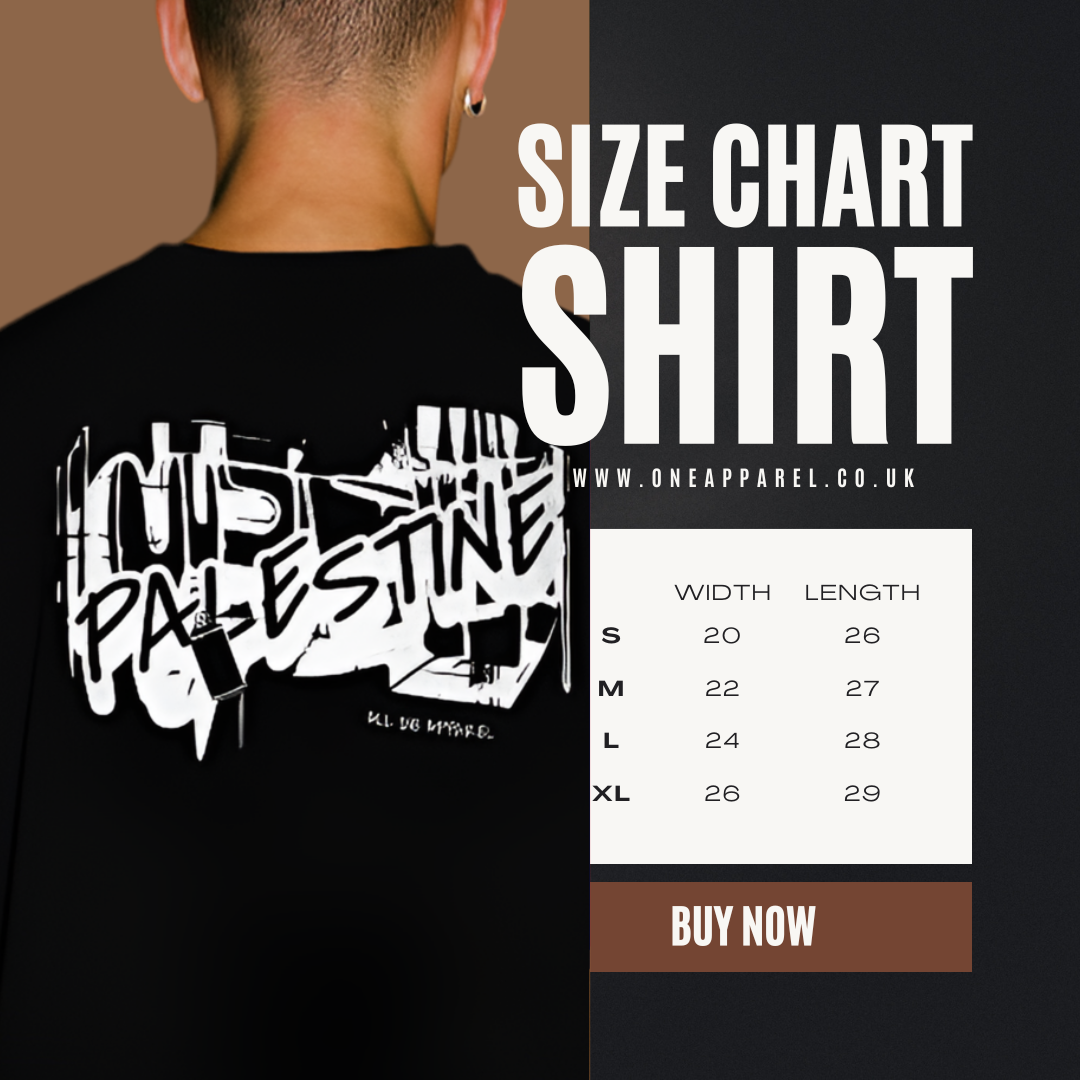3D Bold Palestine Statement T-Shirt - Black