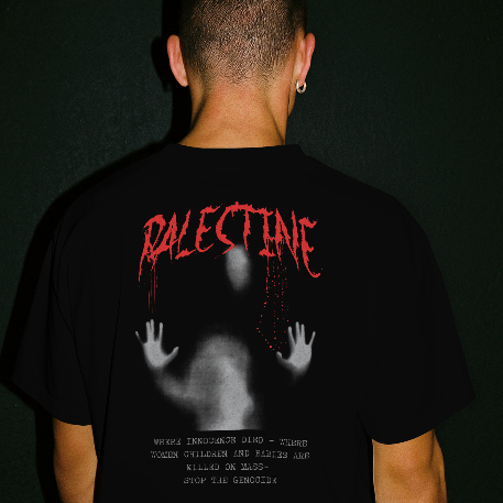 Palestine - ghost graphic design tee in black