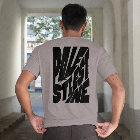 Palestine tee in graphite heather with black text
