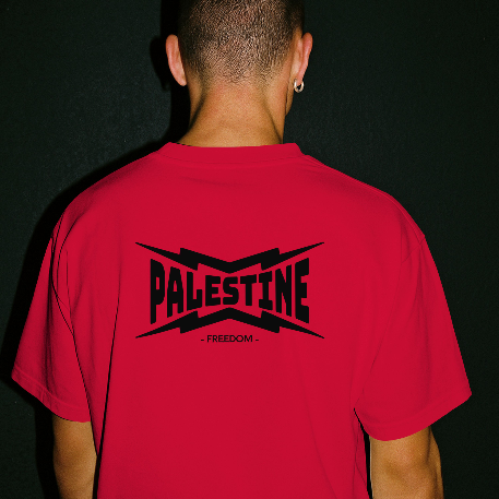 Men’s statement tee “Palestine “ in red