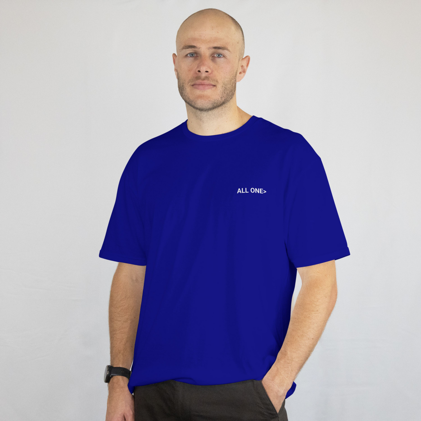 Palestine- power statement tee in royal blue with white text
