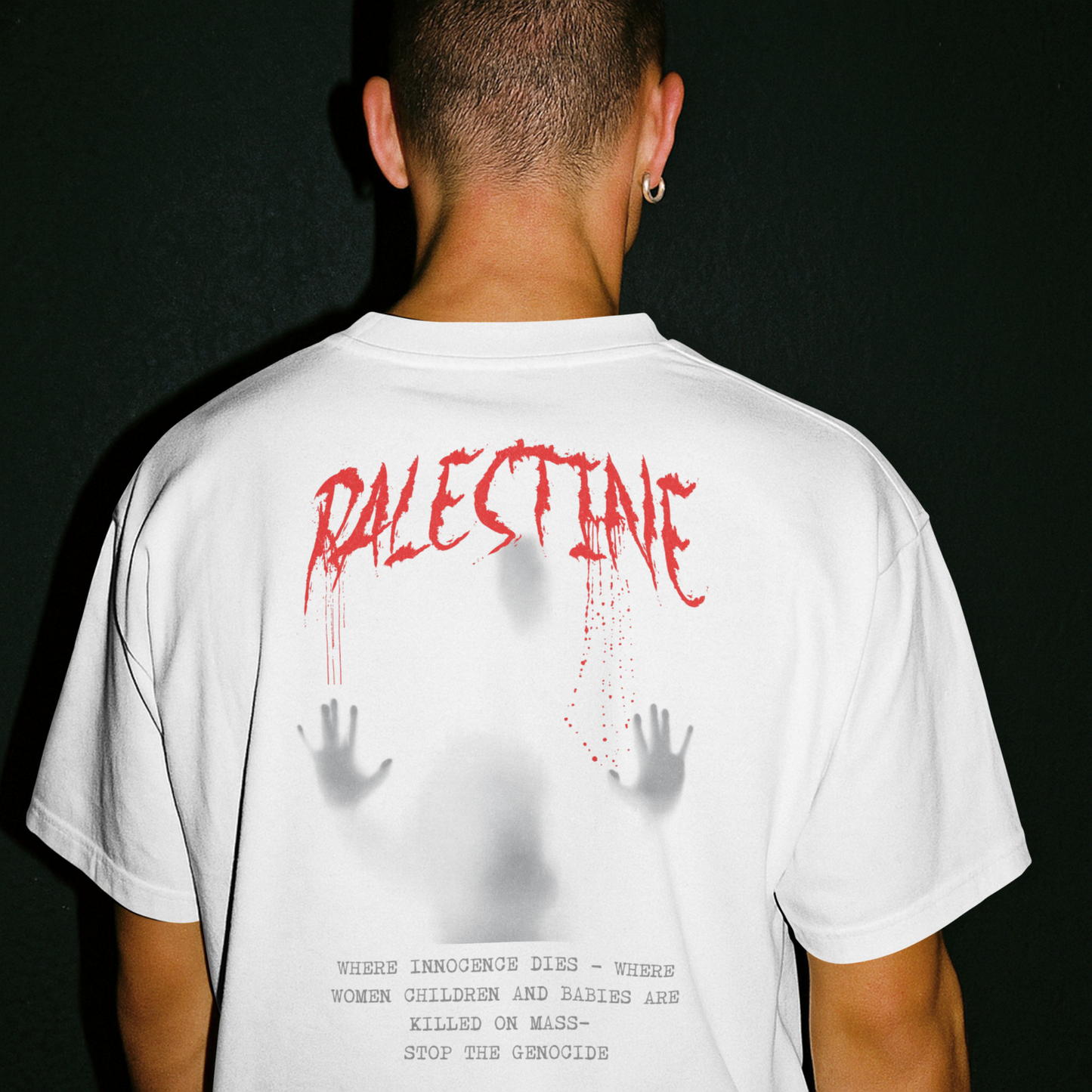 Palestine- ghost graphic tee in white