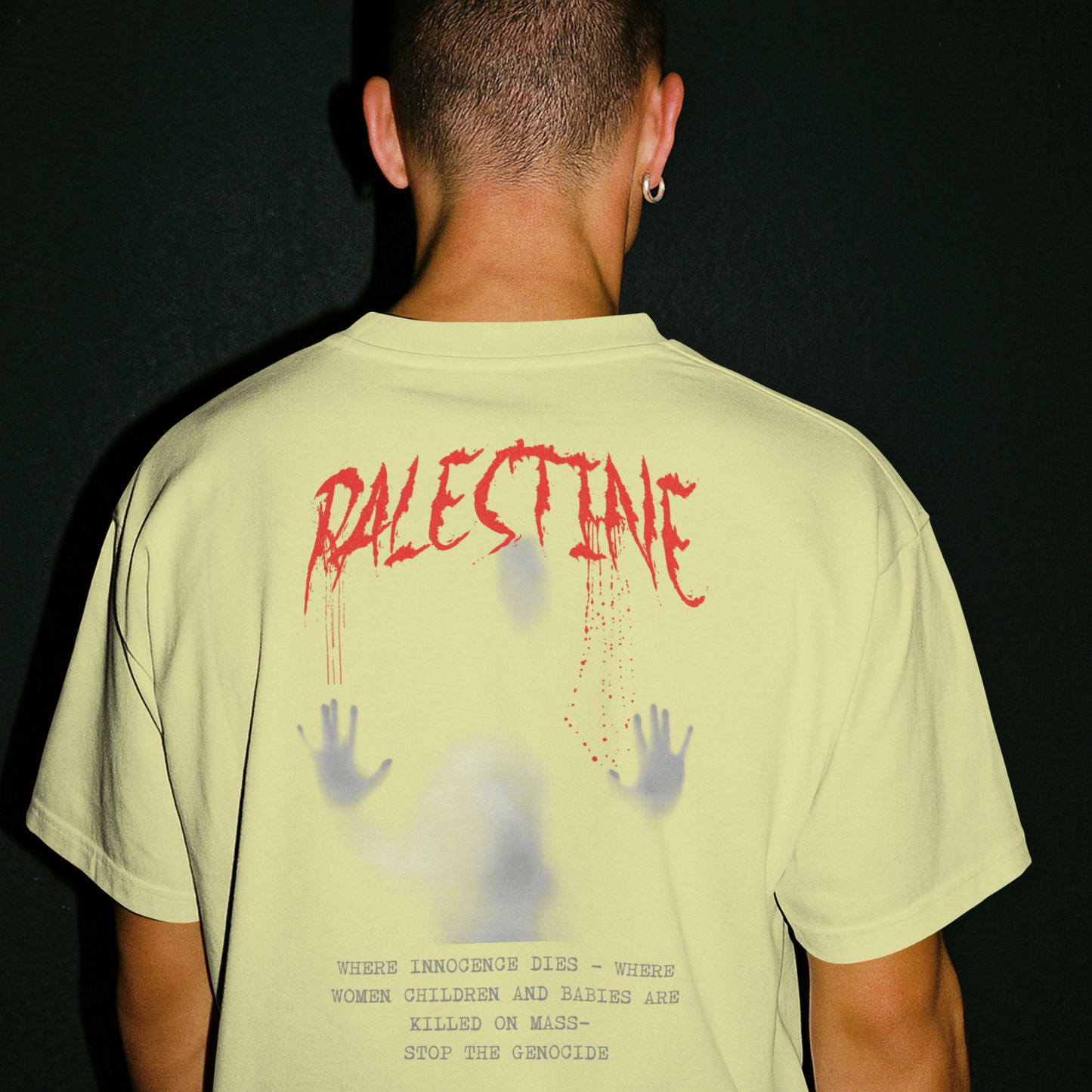 Palestine- ghost graphic tee in offwhite