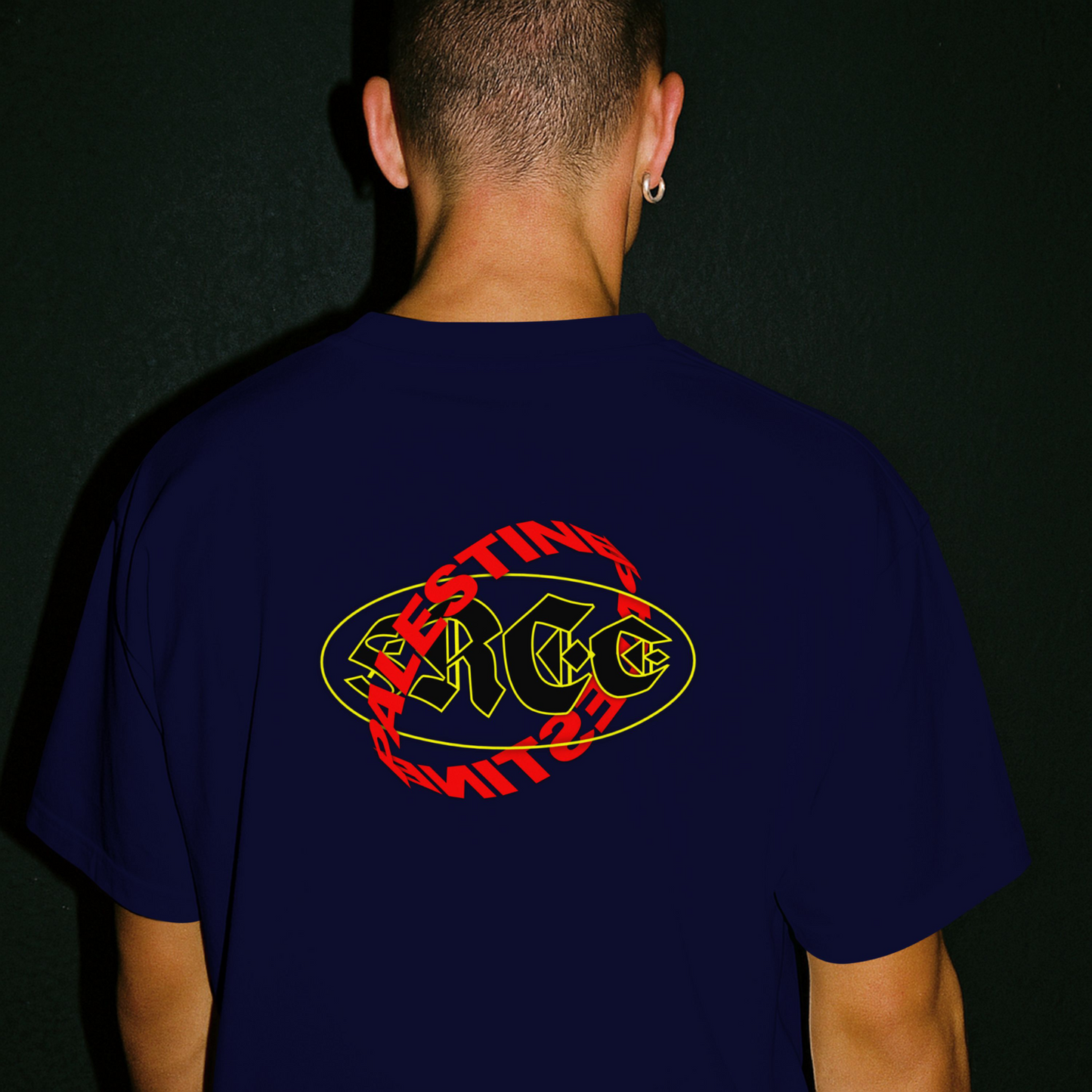 Free Palestine- Distorted Text Graphic Tee in