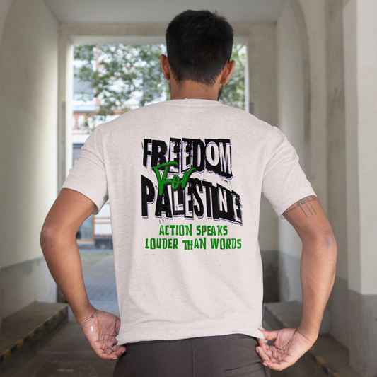 Free for Palestine tee in sport grey