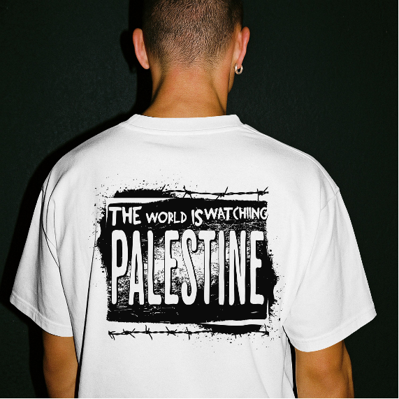 Eyes on Gaza - Statement Graphic Tee in white