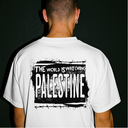 Eyes on Gaza - Statement Graphic Tee in white