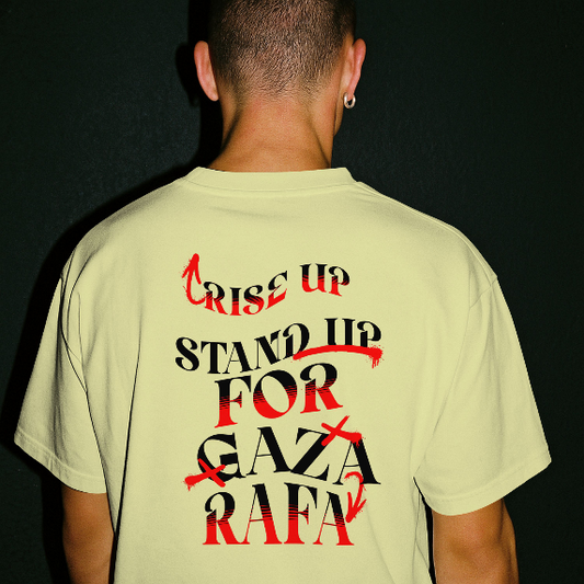 Stand up for Gaza statement tee -off-white
